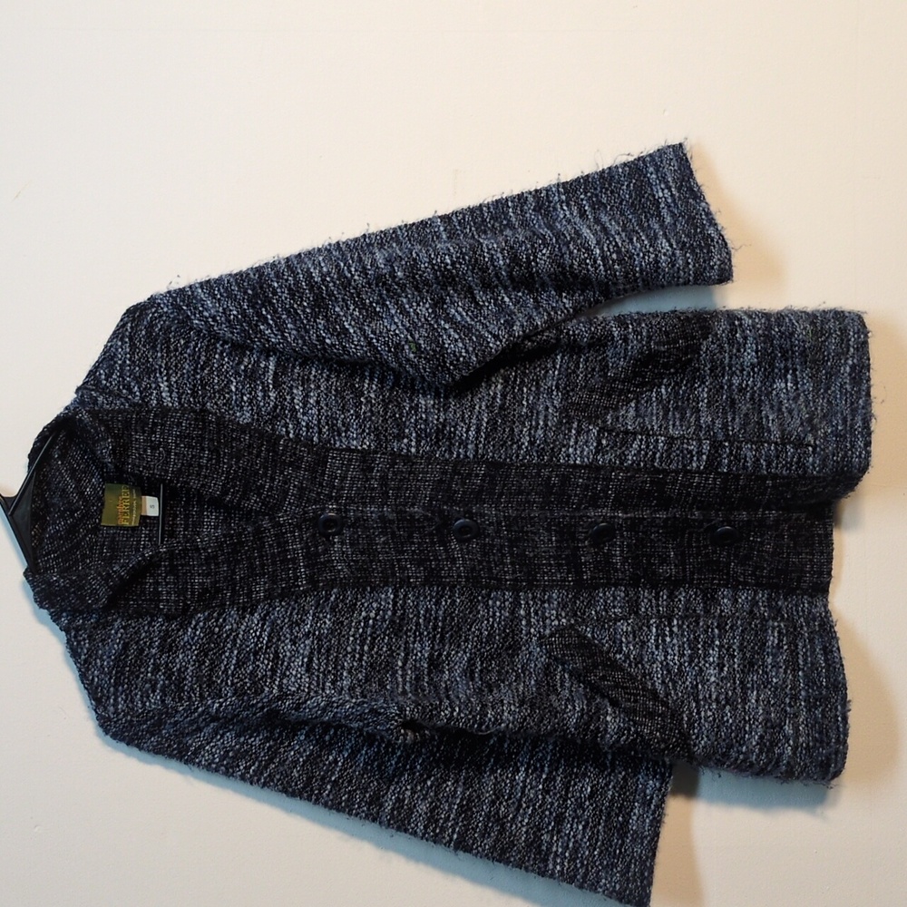 Maralyce Ferree Blue Marled Sweater Jacket, Size S
